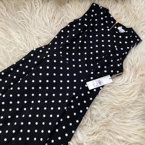 Calvin Klein Polka-Dot Fit & Flare Dress - Picture 4 of 9